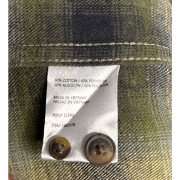 Weatherproof Vintage Button Up Plaid Mens Size Medium Green Black Pocket NWOT - Picture 7 of 8